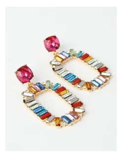 Outlet 🎉 Piper Baguette Statement Earring In Multicolour 🎉 -Cheap Earrings Shop unnamed file 103