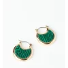Top 10 🛒 Basque Half Moon Malachite Mini Hoop Earring In Gold ⭐