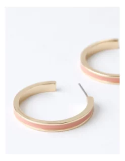 Outlet 👍 Basque Enamel Hoop Earring 30mm In Pink 🎁 -Cheap Earrings Shop unnamed file 141