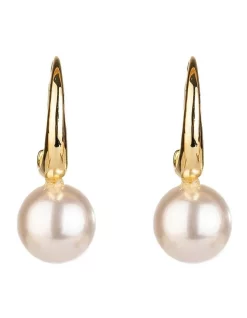 Best reviews of ✔️ Gregory Ladner Oval Hoop Pearl Drop Earrings In Gold ⌛