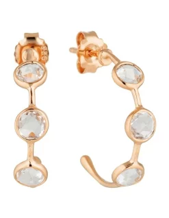 Hot Sale 🥰 Georgini Kikilo White Topaz Rose Gold Hoop Earring ❤️