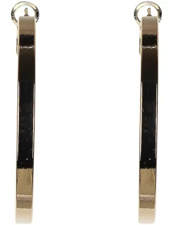 New 😀 Gregory Ladner Flat Big Hoop Gold Earring ⌛
