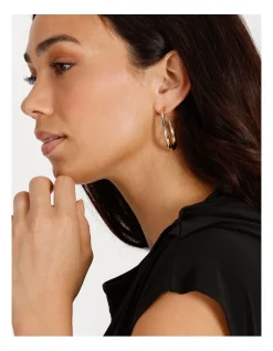 Budget 😍 Piper Sculptured Oval Gold Hoop Earrings 😍 -Cheap Earrings Shop unnamed file 221