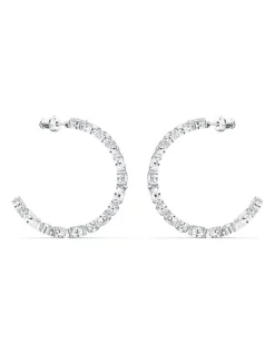 Promo 🎁 Swarovski Tennis Deluxe Mixed Pierced Silver Hoop Earrings 🤩 -Cheap Earrings Shop unnamed file 237