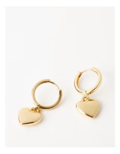 Outlet 🧨 Piper Puffy Heart Hoop Earrings In Gold ❤️