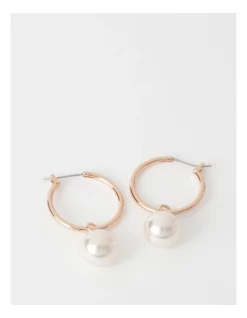 Flash Sale 🎉 Trent Nathan Rose Gold Hoop With Faux Pearl Earrings ⌛