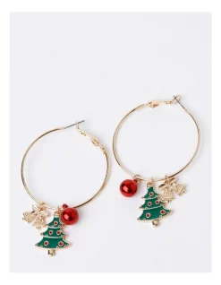 Promo ❤️ Design Studio 🎁 Christmas Tree Hoop Earring In Gold 🔔