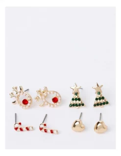 Outlet 🎉 Design Studio 🎅 Christmas 🍬 Candy Earring 4 Pack In Assorted ⭐