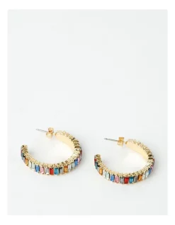 Best Sale 💯 Piper Baguette Hoop Earring In Multicolour 👏