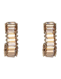Outlet 👏 Gregory Ladner Baguette Cut Stone Hoop Earring In Gold 🎉
