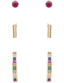 Coupon 👍 Marcs Colour Scheme Earring 3 Pack In Multi ❤️