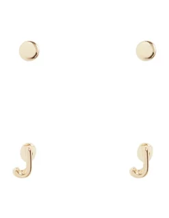 Budget 🧨 Seed Heritage Initial J Stud Earring 2 Pack In Gold 🔔