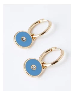 Budget 🎉 Basque Mini Enamel Disc Earring In Blue 🔥