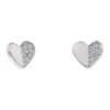 Wholesale 😍 Pure Elements Dainty Heart Half Polished & CZ Studs In Silver ❤️ -Cheap Earrings Shop unnamed file 379