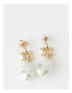 Hot Sale 🤩 Basque Pearl Drop Earrings In Gold 👍