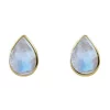 New ✨ Mocha Cased Pear Moonstone Studs Gold 🎉