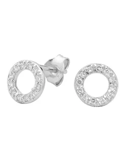 Outlet 🌟 Georgini Baby Circle Cubic Zirconia Silver Stud Earrings 😉