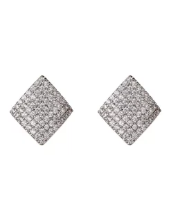 Promo 🔥 Gregory Ladner Rhombus Pave Silver Stud ✔️