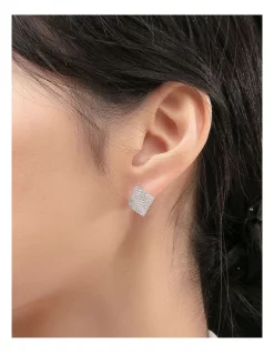 Promo 🔥 Gregory Ladner Rhombus Pave Silver Stud ✔️ -Cheap Earrings Shop unnamed file 514