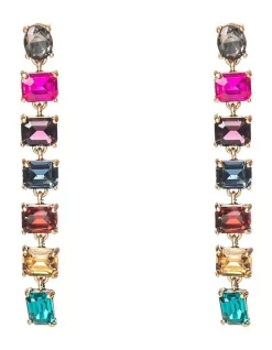 Best Pirce 💯 Gregory Ladner Long Drop Jeweled Earrings In Multi 😉