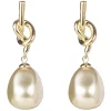Discount ✨ Gregory Ladner Knot Baroque Pearl Drop Earrings In Gold 🎁 -Cheap Earrings Shop unnamed file 577