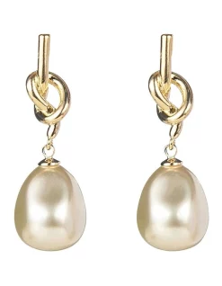 Discount ✨ Gregory Ladner Knot Baroque Pearl Drop Earrings In Gold 🎁
