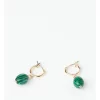 Best reviews of 🎁 Basque Delicate Malachite Drop Earring In Gold 👏