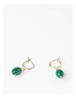 Best reviews of 🎁 Basque Delicate Malachite Drop Earring In Gold 👏