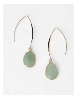 Buy ✔️ Basque Faceted Stone Drop Earring In Green 🌟