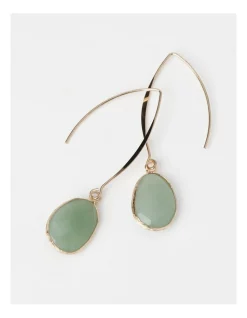 Buy ✔️ Basque Faceted Stone Drop Earring In Green 🌟 -Cheap Earrings Shop unnamed file 609