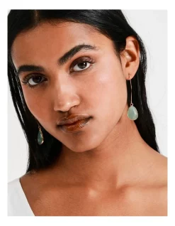 Buy ✔️ Basque Faceted Stone Drop Earring In Green 🌟 -Cheap Earrings Shop unnamed file 610