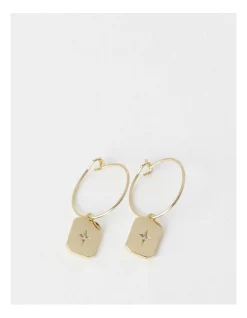 Best Pirce 🔔 Basque Star Charm Drop Earring In Gold 😉