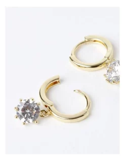 Buy 🔔 Gregory Ladner Hoop Earrings With CZ Drop In Gold ✨ -Cheap Earrings Shop unnamed file 632