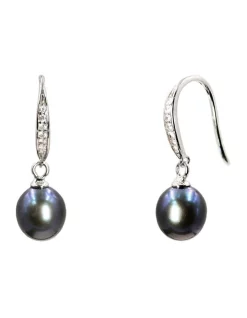 Buy 🌟 Pure Elements Elegant Peacock Black Pearl Drop Earrings 👍