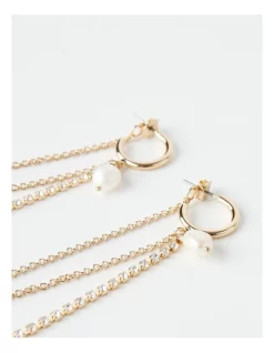 Cheapest 👏 Wayne Cooper Chain & Pearl Drop Huggie Earring In Gold 🥰 -Cheap Earrings Shop unnamed file 673