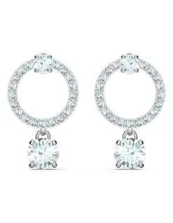 Top 10 😀 Swarovski Attract Circle Pierced Silver Drop Earrings ✨