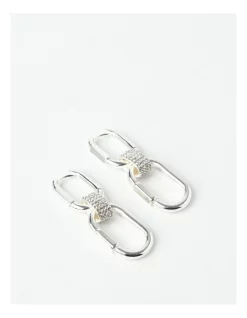 Cheapest 🧨 Wayne Cooper Statement Link Drop Hoop In Silver 🔔