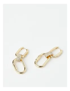 Best deal ❤️ Wayne Cooper Statement Link Drop Hoop In Gold 👏