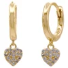 Buy ✨ Pure Elements Dainty CZ Heart Huggies In 14ct Gold Plating ⌛ -Cheap Earrings Shop unnamed file 710