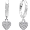 Deals 👍 Pure Elements Dainty CZ Heart Huggies In Silver 😉 -Cheap Earrings Shop unnamed file 714