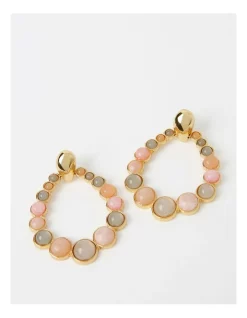Promo 🎉 Basque Stone Oval Drop Earring In Pink ❤️