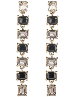 Flash Sale 🔔 Gregory Ladner Long Drop Jeweled Earrings In Charcoal 🎁
