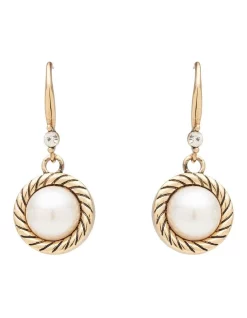 New 👍 Barcs Pearlite Drop Earring In Two Tone 👏