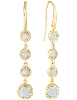 Hot Sale ✨ Georgini White Topaz Gold Drop Earrings 👍