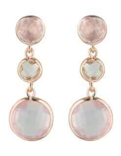 Flash Sale ❤️ Georgini Diantha Rose Quartz Rose Gold Drop Earrings ⭐