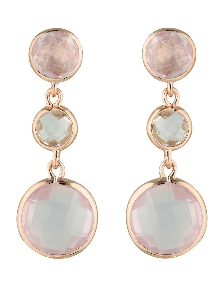Flash Sale ❤️ Georgini Diantha Rose Quartz Rose Gold Drop Earrings ⭐ 3 Flash Sale ❤️ Georgini Diantha Rose Quartz Rose Gold Drop Earrings ⭐