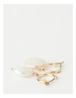 Flash Sale 😉 Basque Flat Pearl Drop Earrings In Gold 🔔 -Cheap Earrings Shop unnamed file 871