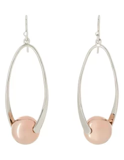 New 👍 Gregory Ladner Pearl Story Rhodium And Rose Gold Tone Earrings Ger7951M 🛒