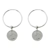 Best Sale 🧨 Mocha Australian Token Coin Silver Hoop Earrings ✨