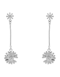 Best deal 🎁 Marcs Dual Floral Silver Drop Earrings 👏